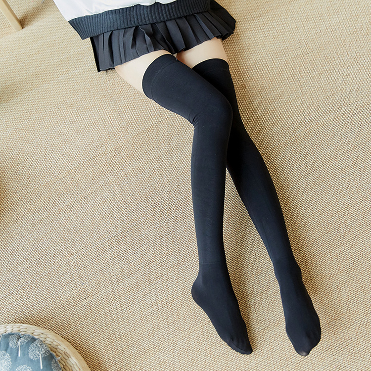 One-piece delivery service for socks from the street stall: Sister Yan's Dragon claw nylon women's knee-length socks with fleece, sexy autumn and winter half-leg socks, wide-leg socks, long-leg high-top socks Specification image