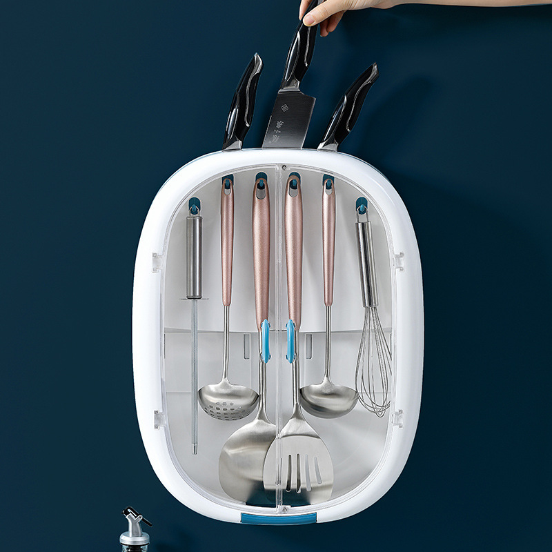 厨房置物架免打孔沥水锅铲勺子挂钩刀架墙壁挂式厨具用品收纳神器