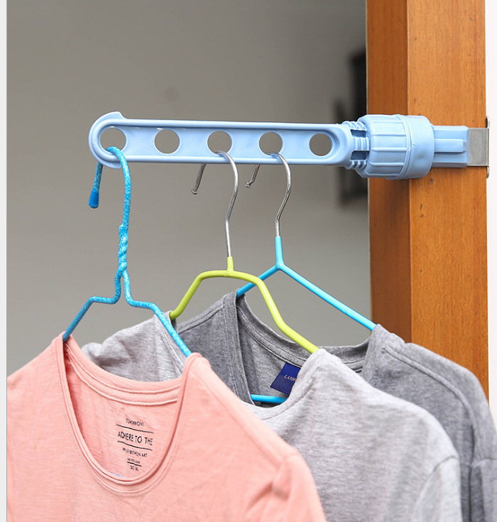 Creative Japanese-style clothes rack, window frame, hanging rack, hanging rod, indoor 5-hole hanging clothes drying rack, clothes drying rack details Picture