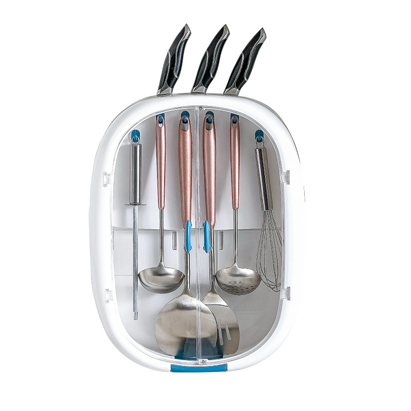 Kitchen storage rack, no need for drilling, draining, spatula, spoon hook, knife rack, wall-mounted kitchenware storage wonder Item Picture