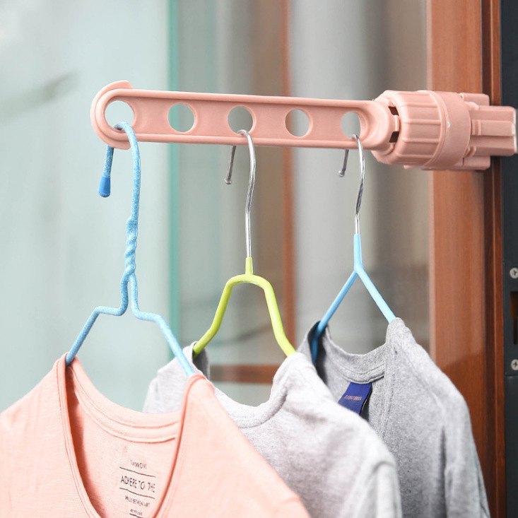 Creative Japanese-style clothes rack, window frame, hanging rack, hanging rod, indoor 5-hole hanging clothes drying rack, clothes drying rack