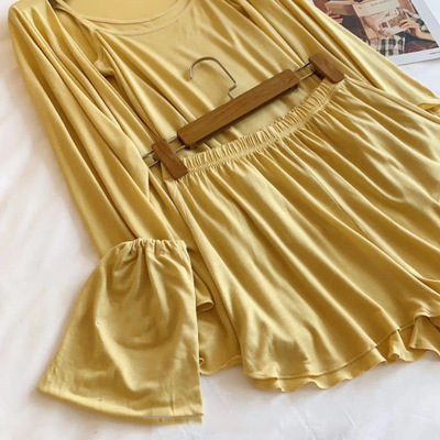 Sleep Beauty Ice Cream Home Four-piece Set Spring and Summer Sexy and Comfortable halter cardigan New style vest Popular pajama details Picture