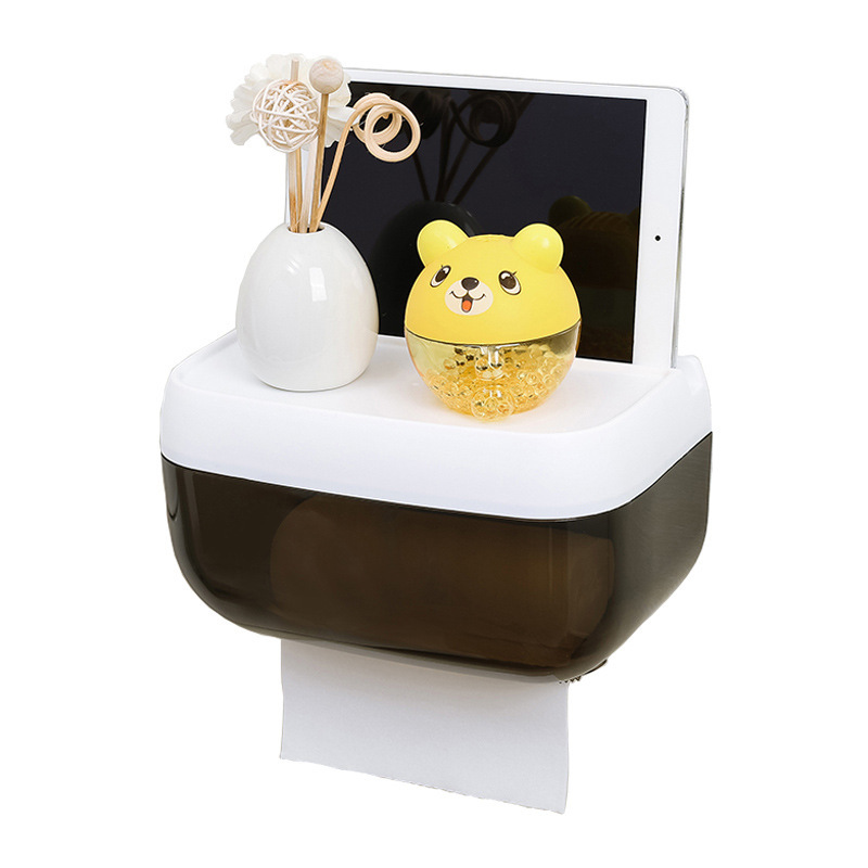 Creative toilet paper storage rack without drilling holes, waterproof tissue box, tissue box Application Scenario
