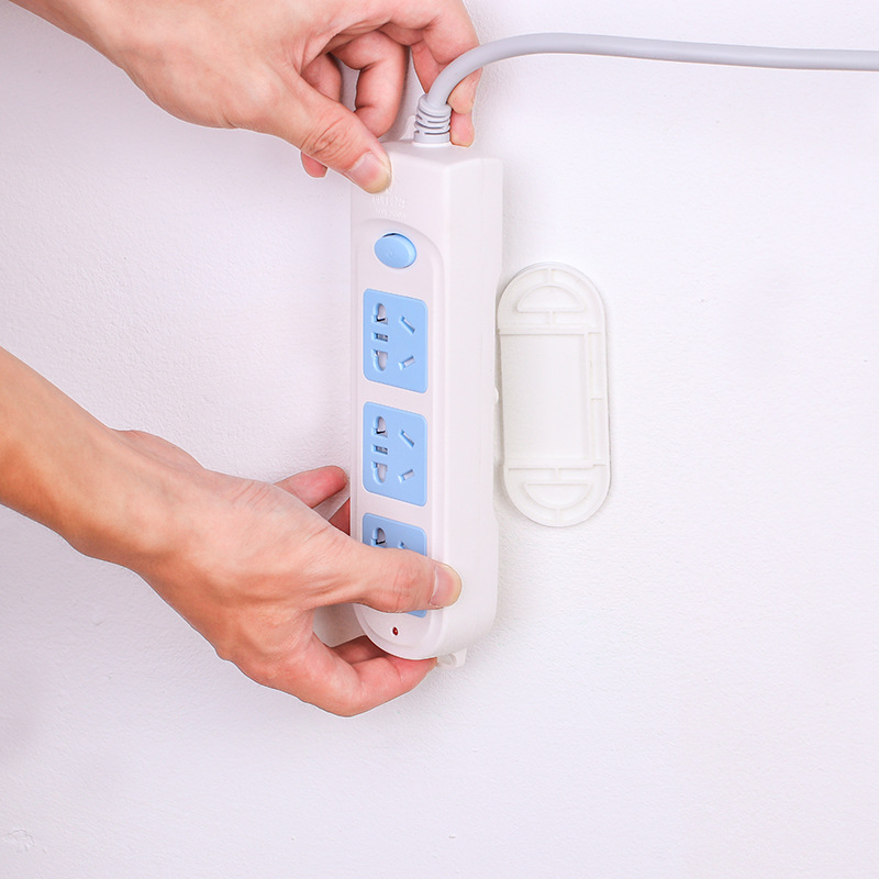 Wall-mounted power strip fixator, wall-mounted storage, seamless power strip, no need for drilling, power board, socket wall-mounted and pasted type 3