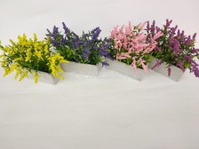 新款水泥盆薰衣草仿真花盆景植物欧式装饰摆件花假花泡沫