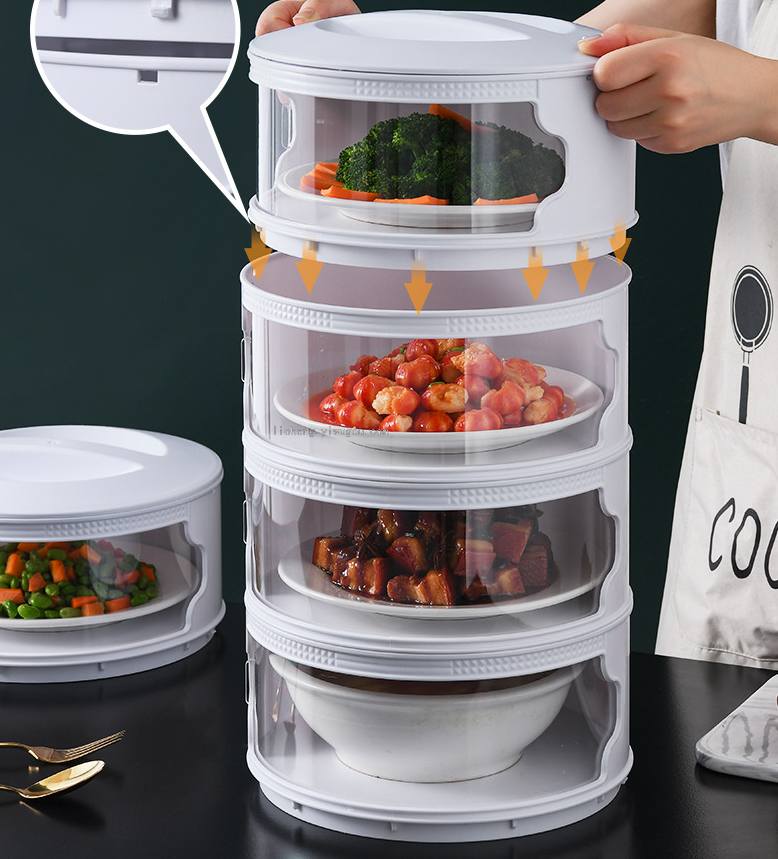 35823 Best-selling new type vegetable cover, household dust-proof and heat-insulating multi-layer food cover, detachable and washable leftover food wonder, 5-layer vegetable cover details Picture