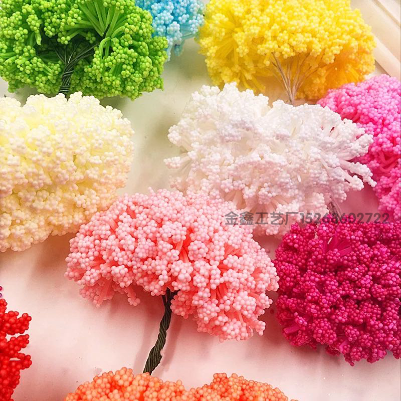 PE花韭菜花满天星泡沫花仿真干花喜糖礼品盒包装假花头饰花环配件