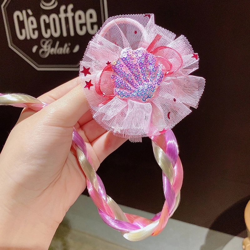 Children's colorful wigs, braids, colored ropes, girls, babies, little girls, princesses, braids, hair accessories, headwear, hair bands Application Scenario