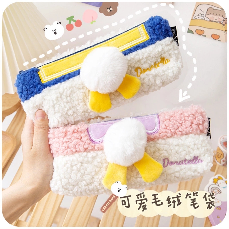Pre-sale new plush pencil case for girls, ins, Japanese style, cute and simple stationery bag for primary school students, large capacity pencil case ht full figure
