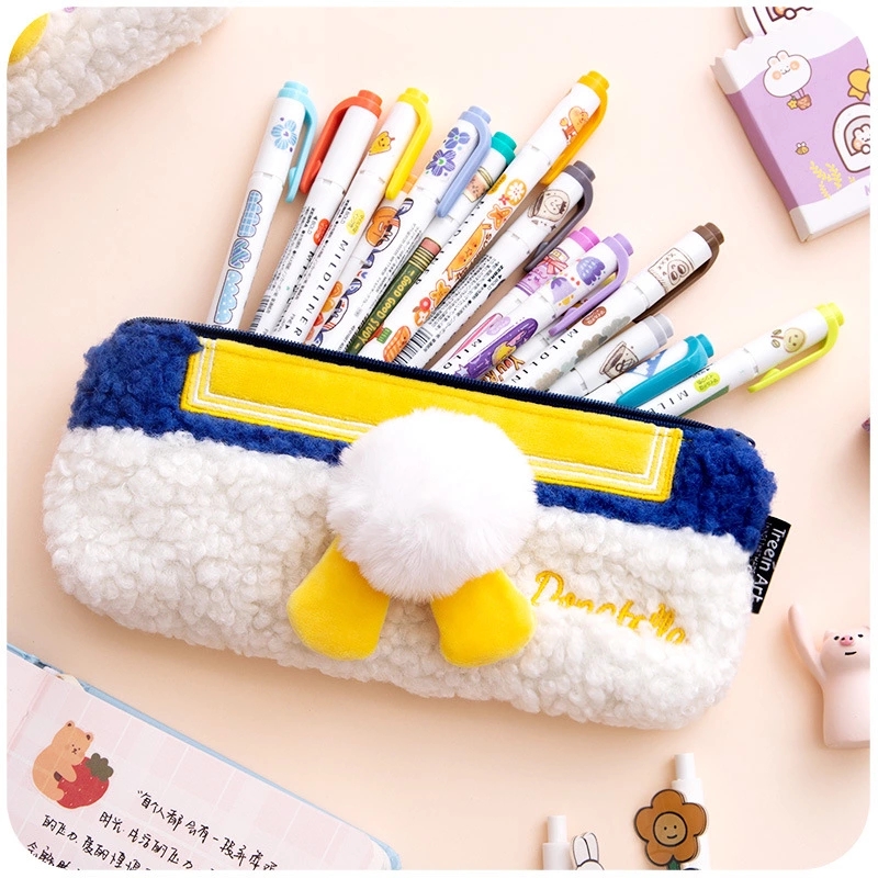 Pre-sale new plush pencil case for girls, ins, Japanese style, cute and simple stationery bag for primary school students, large capacity pencil case ht Specification drawing