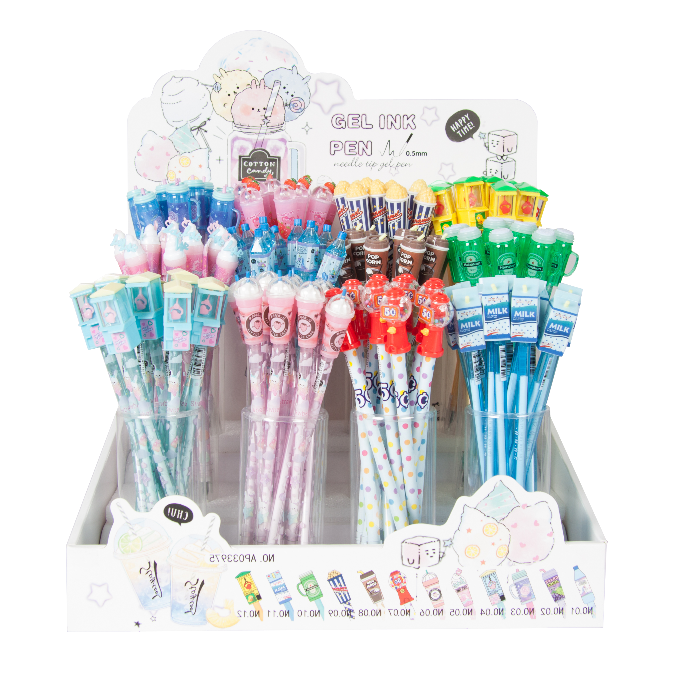 Fashion soft drink design 0.5mm black needle head neutral pen