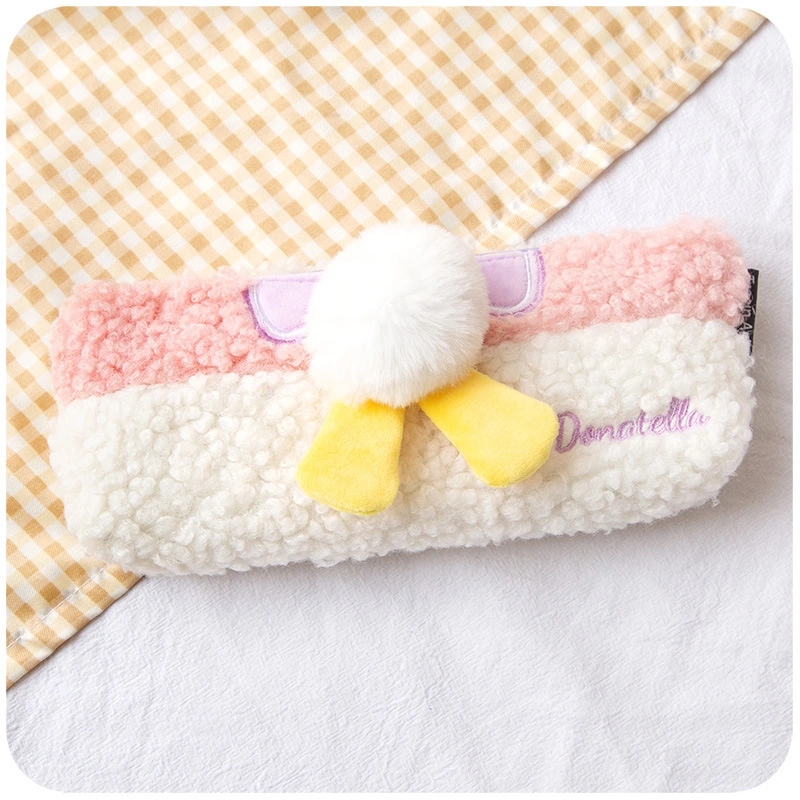 Pre-sale new plush pencil case for girls, ins, Japanese style, cute and simple stationery bag for primary school students, large capacity pencil case ht Application Scenario