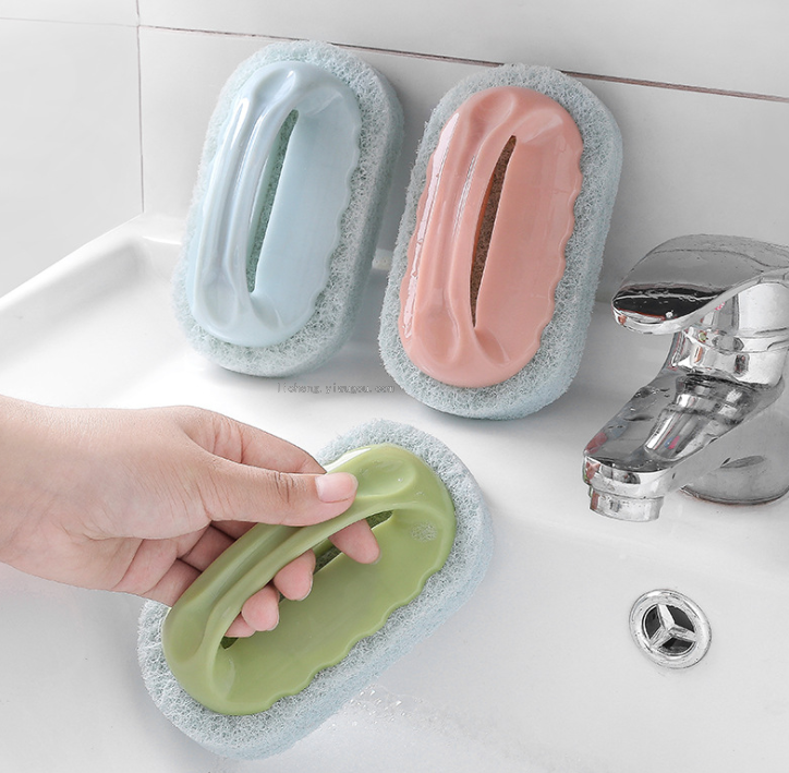 Bathtub brush with handle kitchen decontamination brush wash pot cleaner brush magic sponge wipe