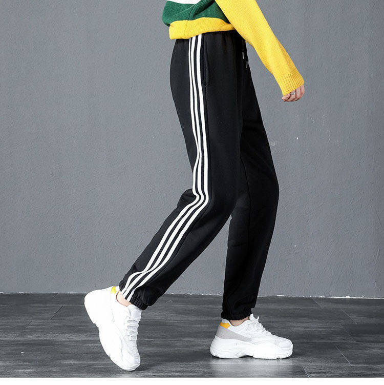 Lamb fleece autumn and winter thickened sportswear pants, women's Harem pants, loose and large-sized warm casual belt Specification image
