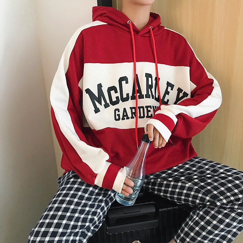 Autumn and winter hooded men's Korean-style trendy student fleece bf style loose ulzzang men's sports jacket Application Scenario