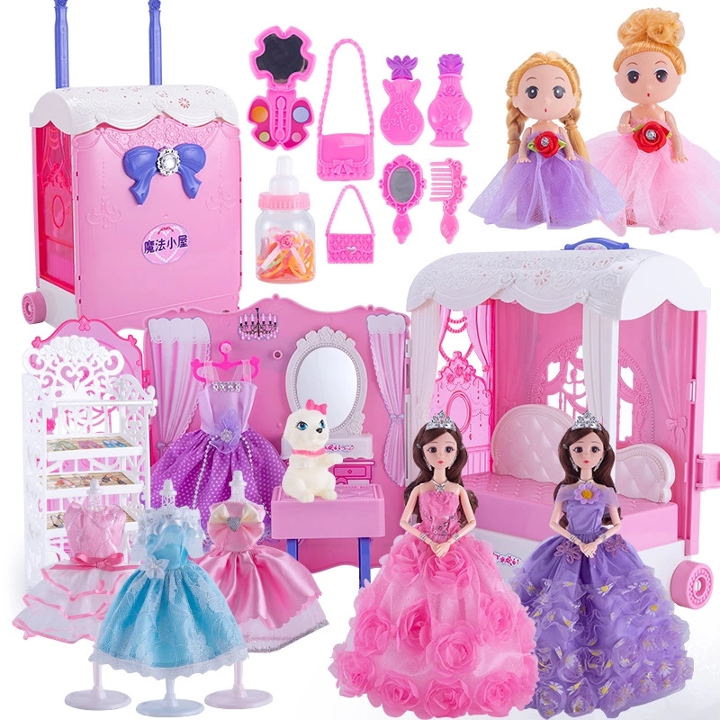 Barbie Danlu dress-up doll Large gift box set, Super large children's girl toy simulation princess wholesale Specification drawing