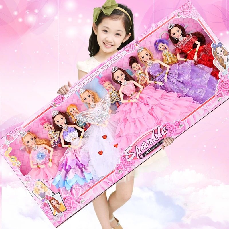Barbie Danlu dress-up doll Large gift box set, Super large children's girl toy simulation princess wholesale full figure