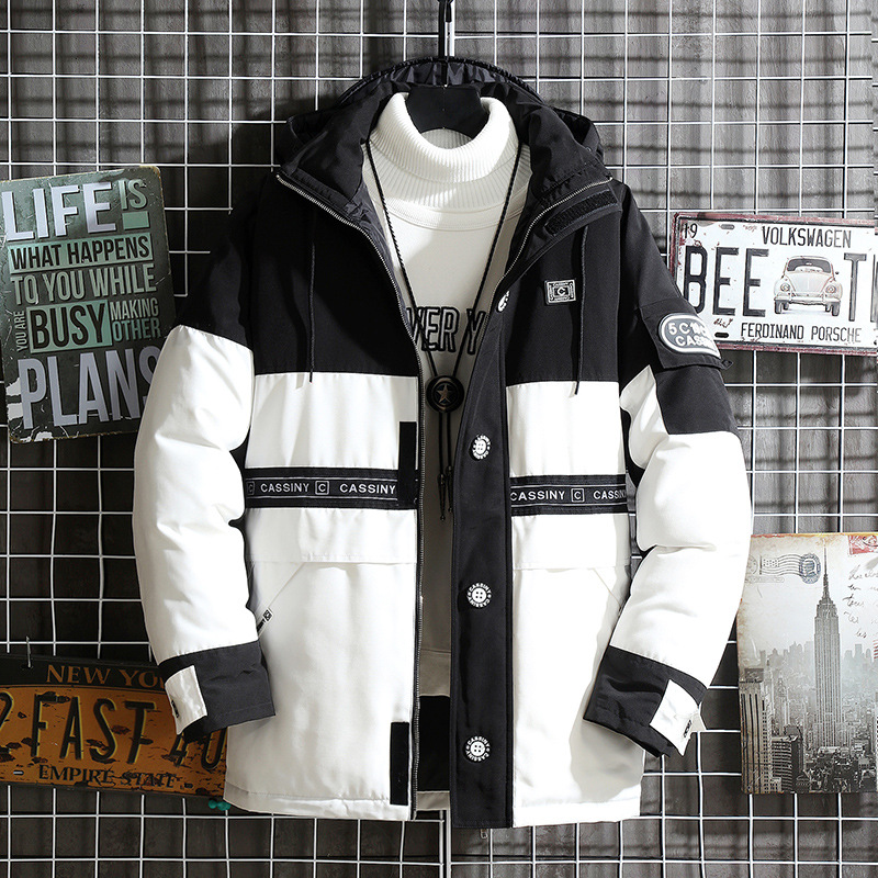 Xiaoxiangxiang's new men's short, Korean-style down jacket is slimming, thickened, warm and hooded. It's a trendy couple's jacket for young women Specification image