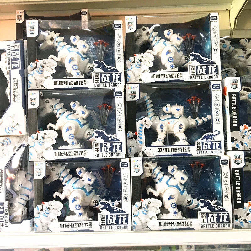 Hot-selling bestseller, mechanical battle dragon, walking, light-emitting, soft and elastic electric dinosaur model, music and educational toy h full figure