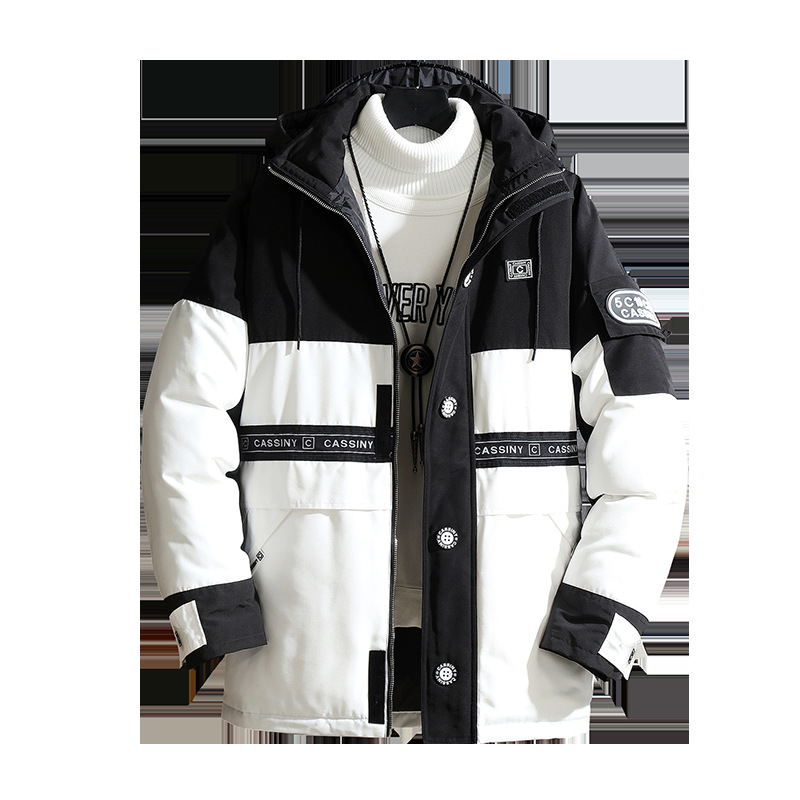Xiaoxiangxiang's new men's short, Korean-style down jacket is slimming, thickened, warm and hooded. It's a trendy couple's jacket for young women Item Picture