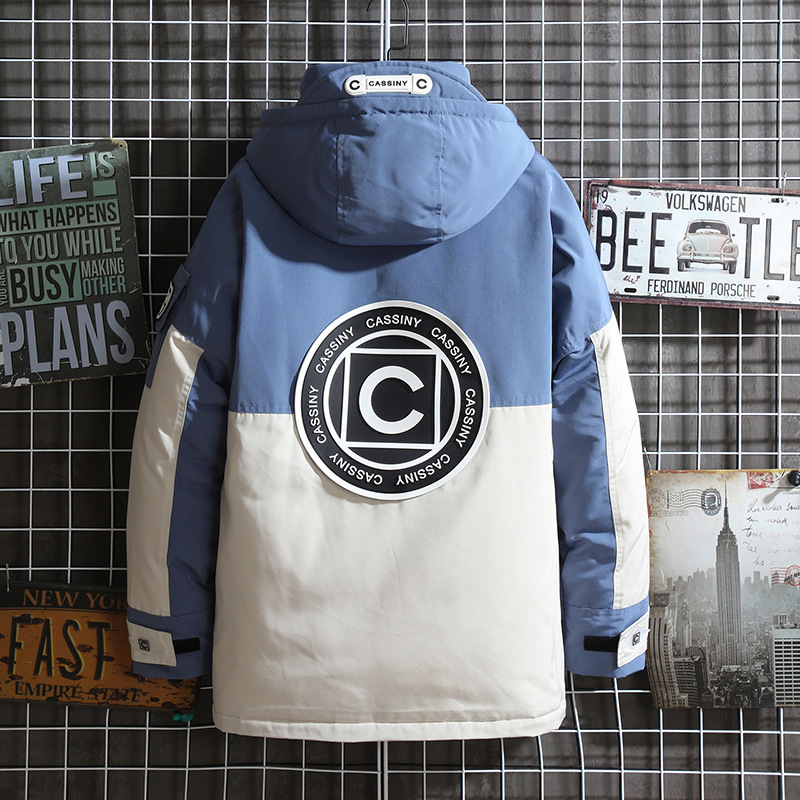 Xiaoxiangxiang's new men's short, Korean-style down jacket is slimming, thickened, warm and hooded. It's a trendy couple's jacket for young women details Picture