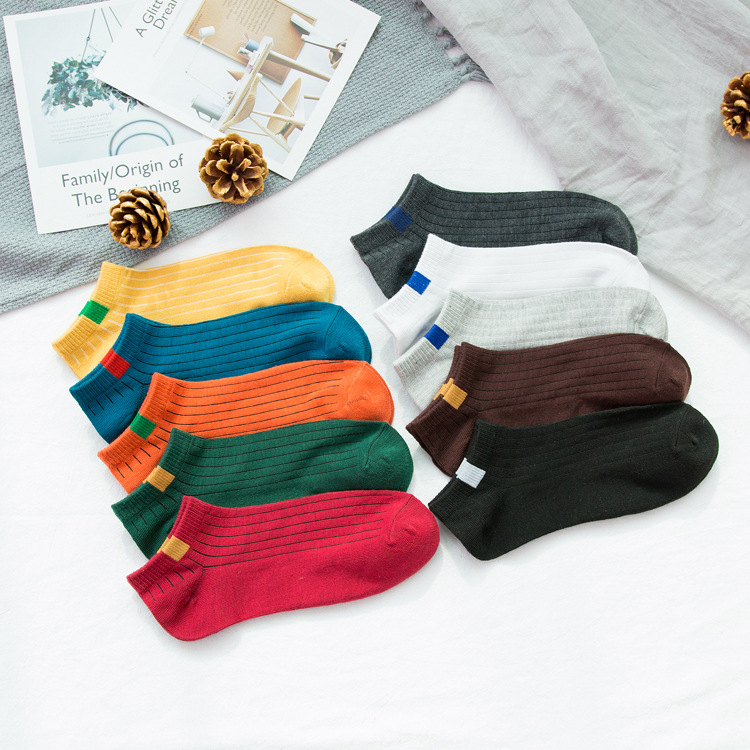 个性情侣船袜夏季新款 透气男女士棉船袜 厂家批发浅口防布标短袜