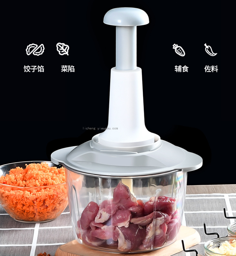 Paipai Le multi-functional vegetable cutter, vegetable grinder, manual dumpling filling, meat grinder, food processor and blender details Picture