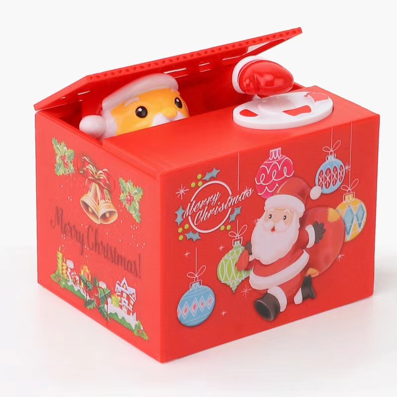 Cross-border bestsellers: Santa Claus, Snowman Baby, money-Stealing Piggy Bank, children's toys, electric music, and unique piggy bank details Picture