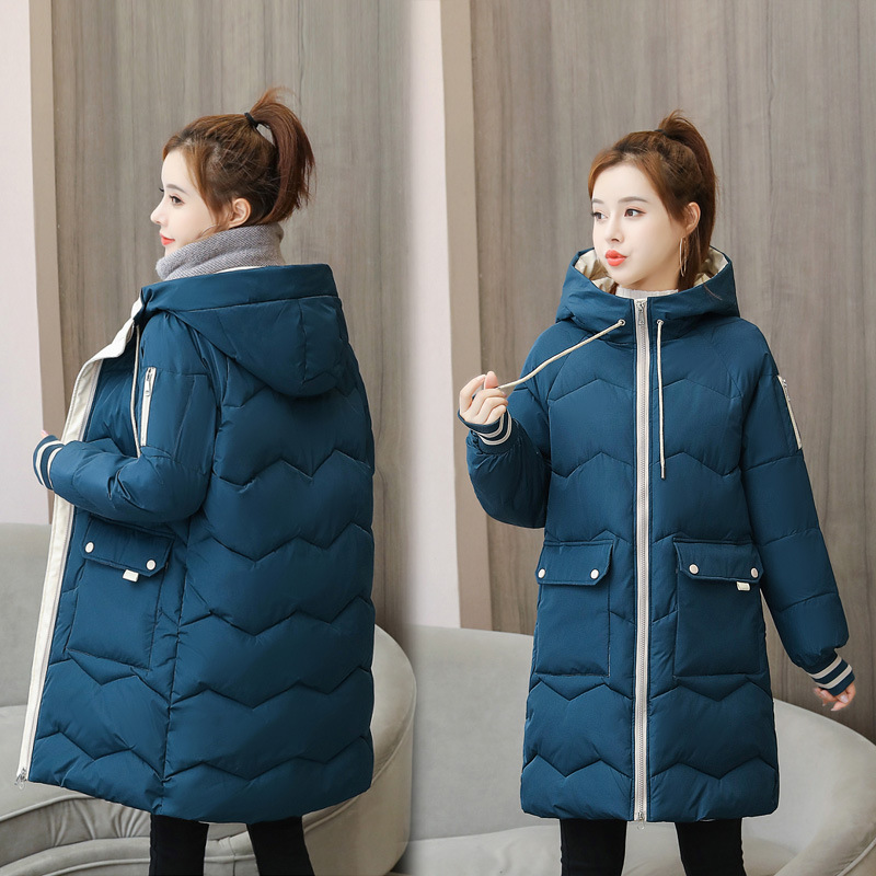 Winter women's cotton-padded clothes, mid-length Korean-style loose, large-sized, thickened cotton-padded clothes, foreign trade women's clothing, winter cotton-padded jacket trend details Picture