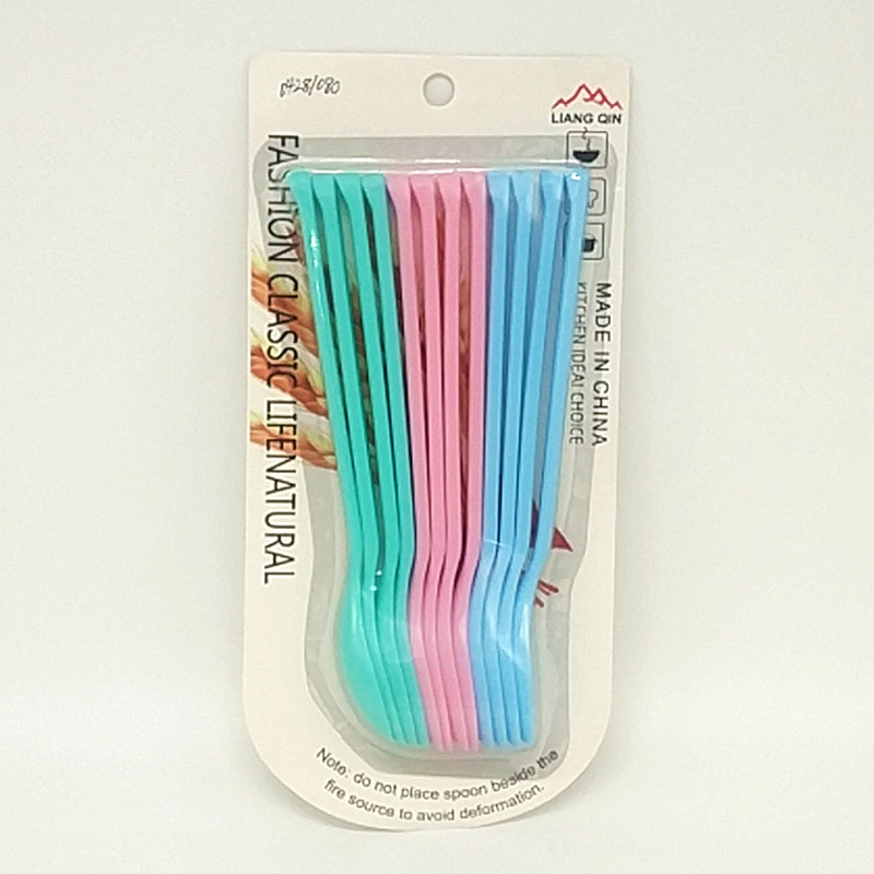 Sunshine Department Store 218-C12 Healthy and environmentally friendly plastic colorful children's spoon, seasoning spoon, ice cream spoon