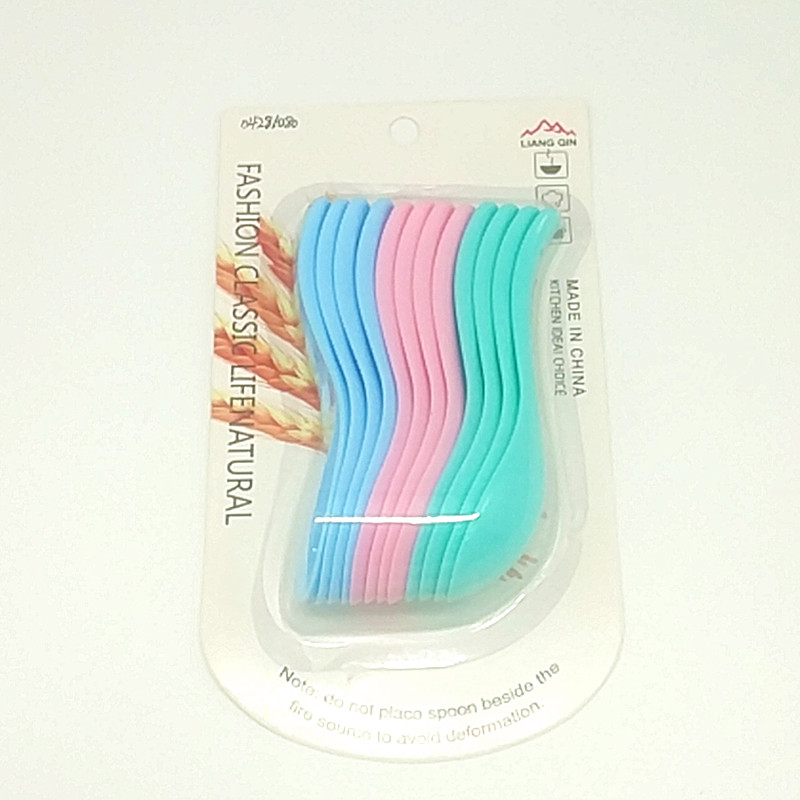 阳光百货 219-C12彩色勺塑料勺子餐具小勾勺汤勺调羹饭勺儿童勺