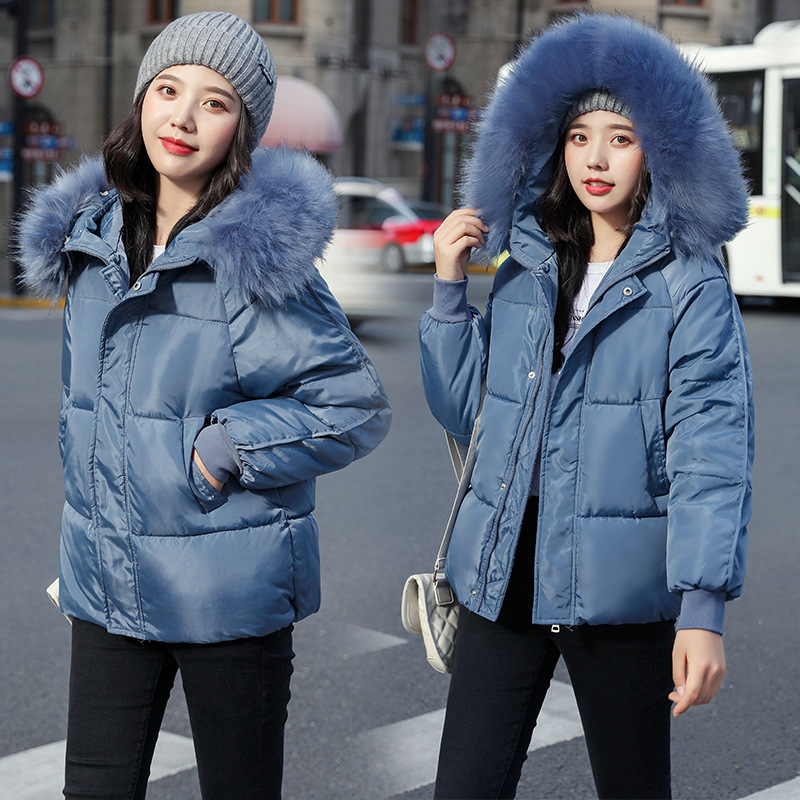 New winter cotton-padded jacket, thickened cotton-padded jacket, down cotton-padded jacket for women, short Korean-style fitted hooded bread jacket Application Scenario