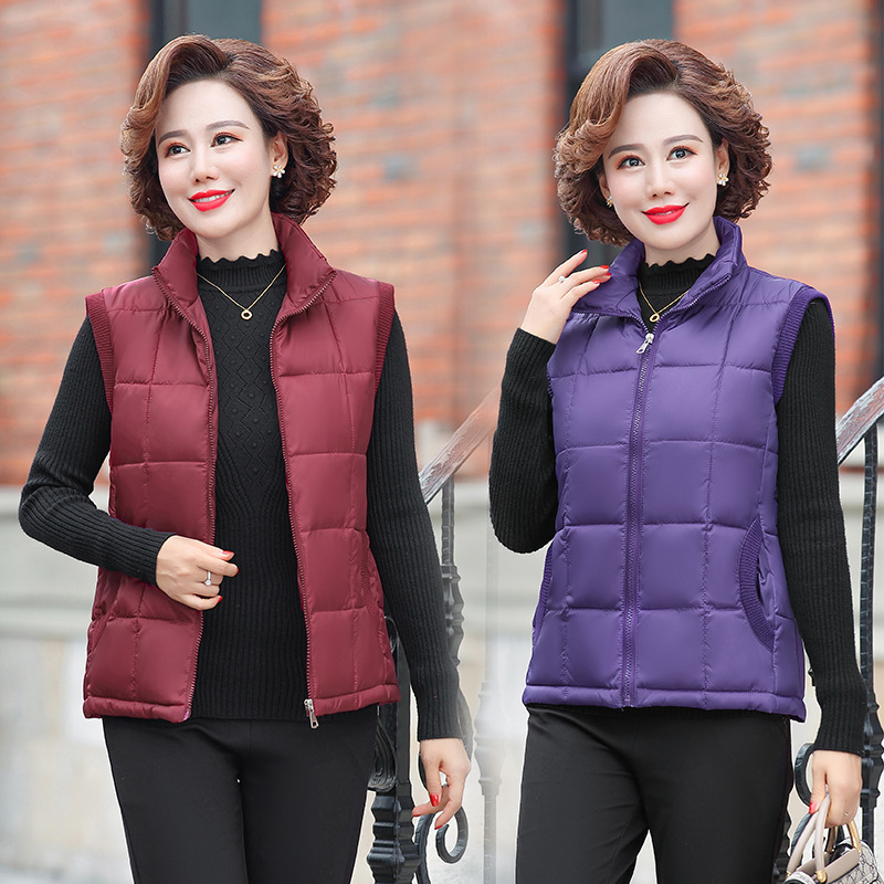 The new winter down cotton vest for women's short coat is a versatile Korean-style loose student waistcoat without sleeves Specification image