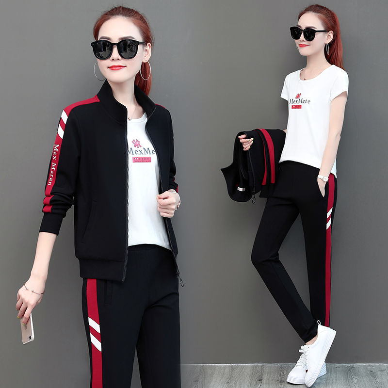 Fashionable women's 2020 summer new plus-size loose casual sportswear, stylish, youthful and slimming three-piece set, trendy Specification image