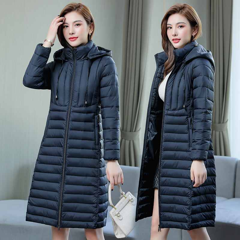 棉衣女中长款棉袄2020冬季新款韩版大码修身羽绒棉服外套一件代发