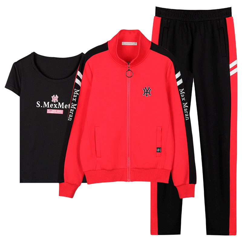 Fashionable women's 2020 summer new plus-size loose casual sportswear, stylish, youthful and slimming three-piece set, trendy Item Picture