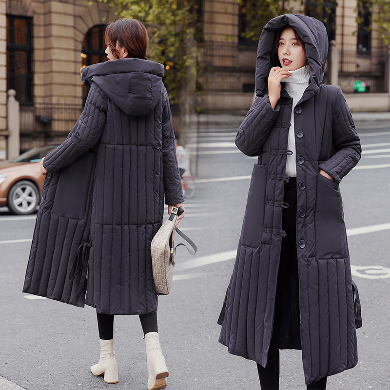 The new Korean version of the popular knee-length cotton-padded jacket for autumn and winter is a loose, thick and warm cotton-padded jacket for women Application Scenario