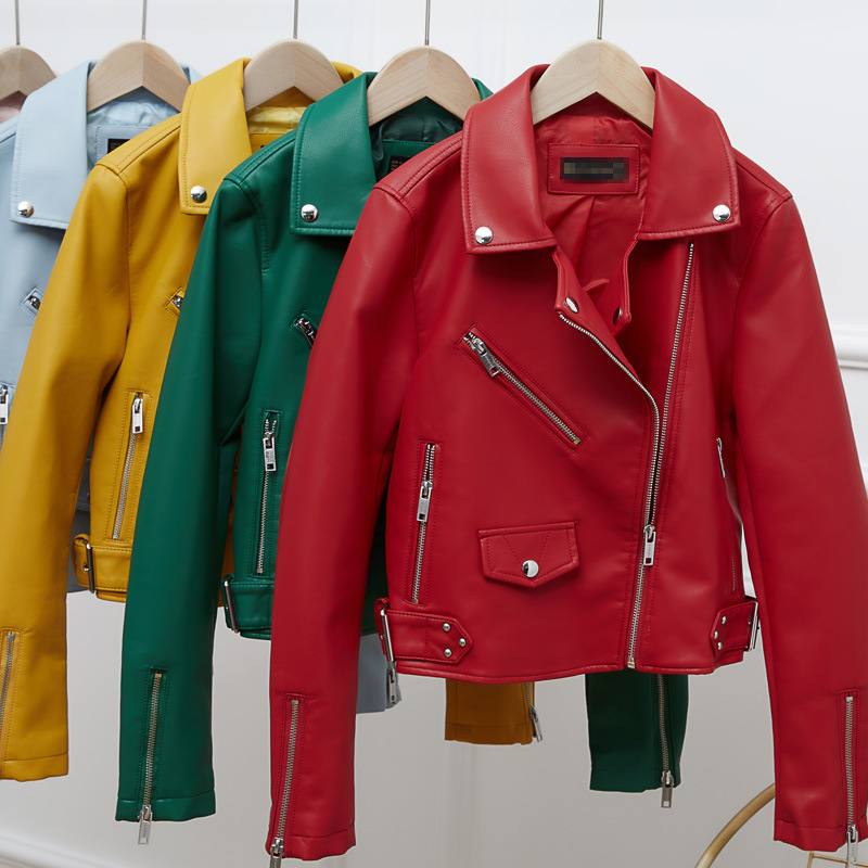 春秋装新款pu小皮衣女短款韩版修身显瘦机车皮夹克大码外套潮