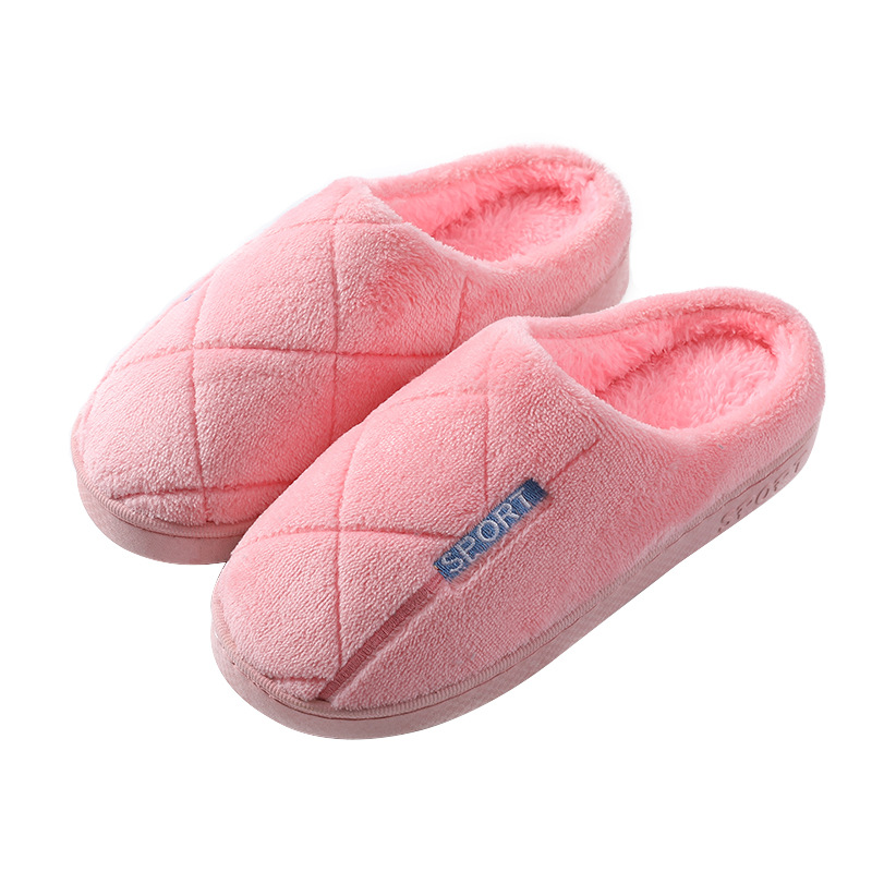 2020 New style cotton slippers for men, thick-soled for indoor warmth and anti-slip, home use, plush slippers for women and couples Item Picture
