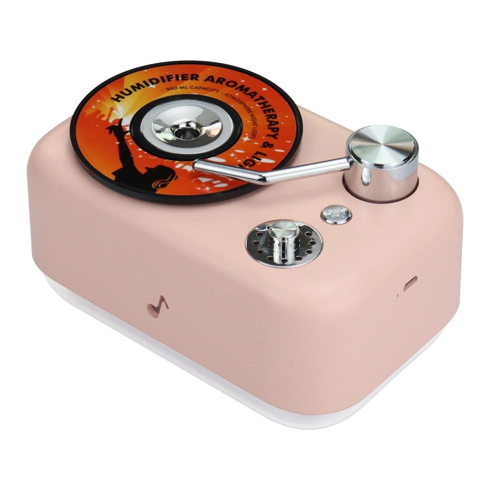 New gramophone humidifier, ambient light humidifier, usb mini aromatherapy spray, home air atomizer ht details Picture