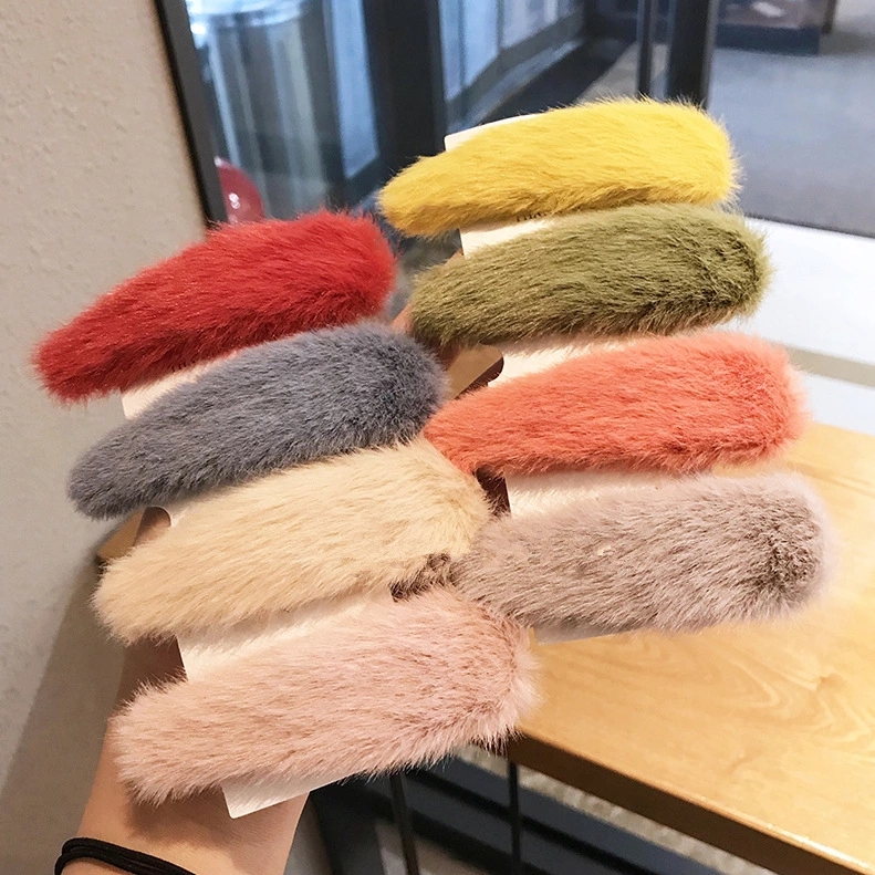 Korean ins hair clips, BB clips, mink edge clips, one-line plush hair clips, women's bangs clips and broken hair clips are selling well details Picture
