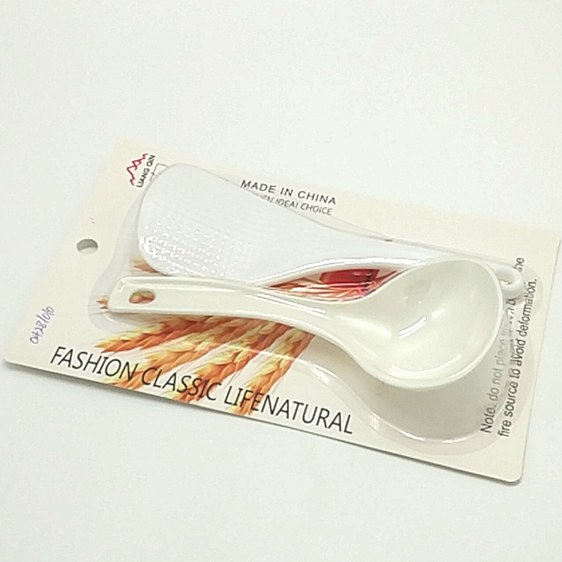 Sunshine Department Store 257B Rice Spoon Two-piece Set, Premium eco-friendly plastic rice spoon, soup spoon, household rice serving spoon details Picture
