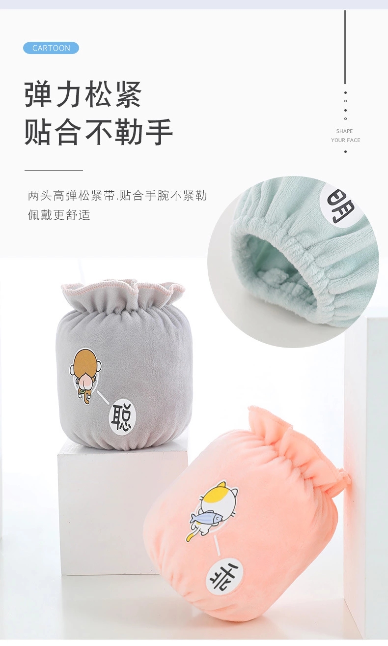New fabric children's cartoon velvet sleeve sleeves for autumn and winter 2021, manufacturer of sleeves for big children, small children, infants and toddlers details Picture