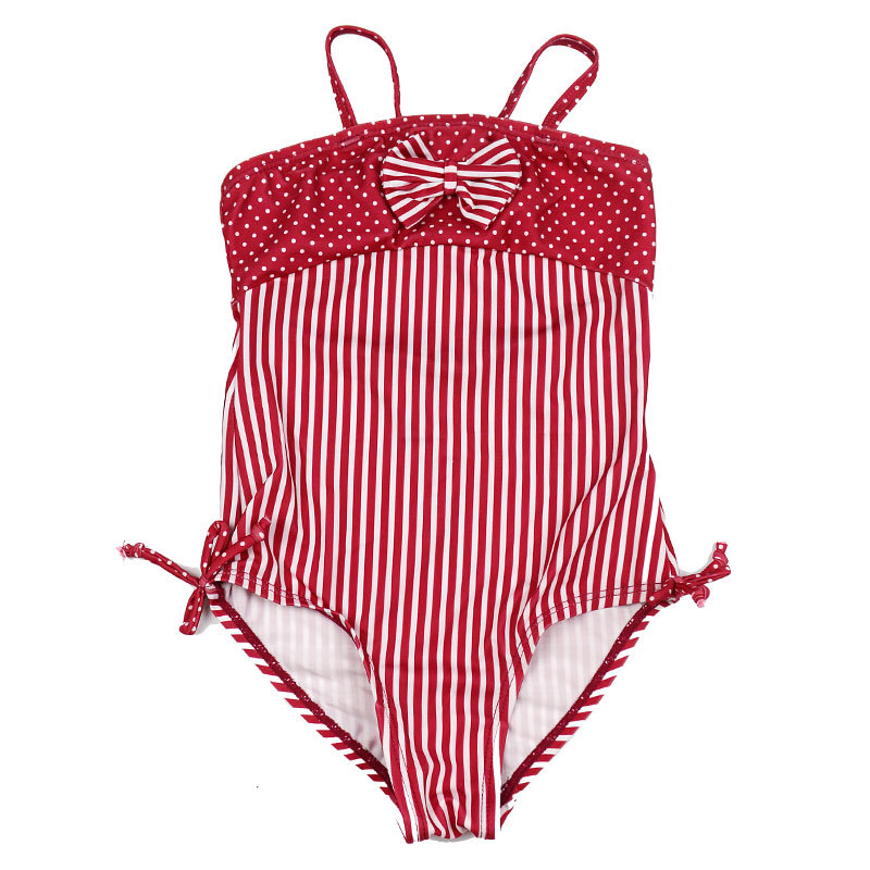 Natatorium girls one-piece swimsuit children sling striped one-piece swimsuit triangle foreign trade source