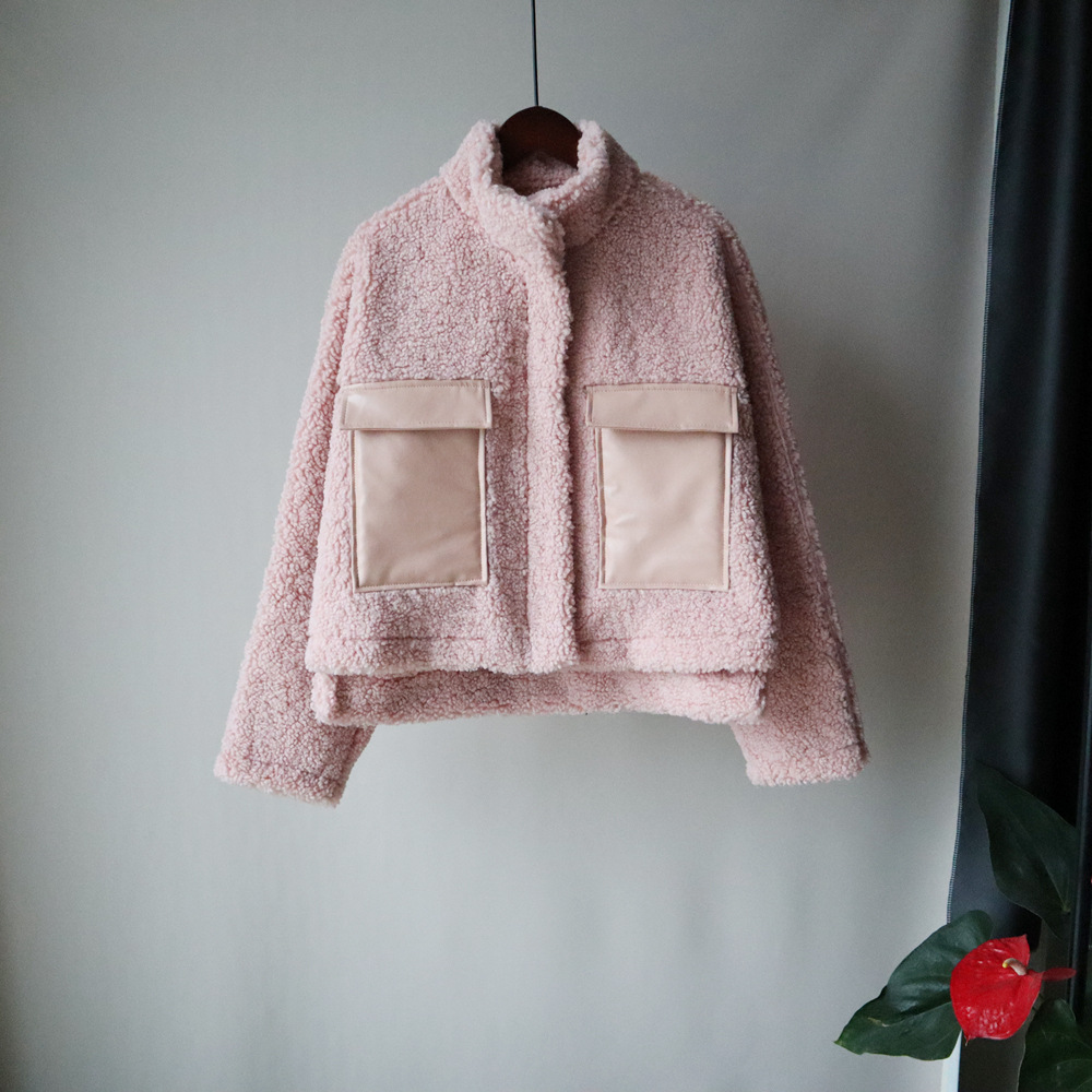 Granular fleece short woolen coat for women 2020 autumn and winter, Korean style loose, ins, trendy and versatile patchwork knitted cardigan Application Scenario