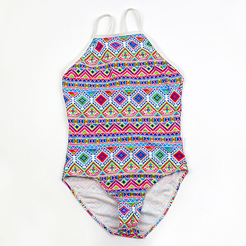 Natatorium girls one-piece swimsuit children's harness one-piece swimsuit outside triangle