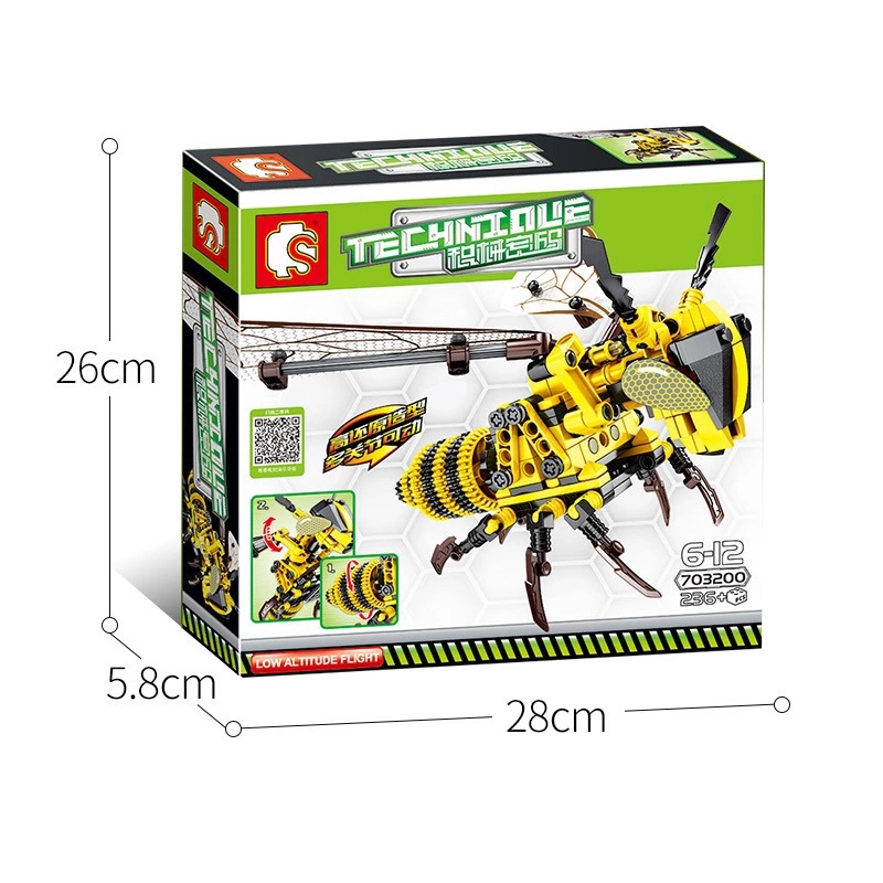 Senbao 703200 Mechanical Password Series Bumblebee Compatible with Lego Puzzle building small Block toy h Specification drawing