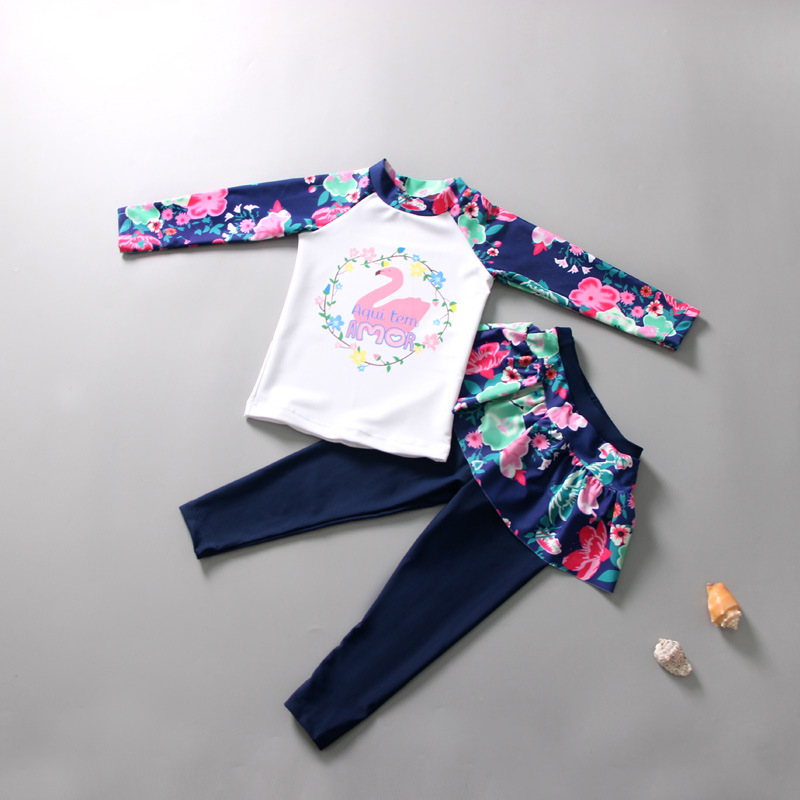 Children's swimsuit, girls' skirt, long sleeves and trousers, girls' sun protection, quick dry suit