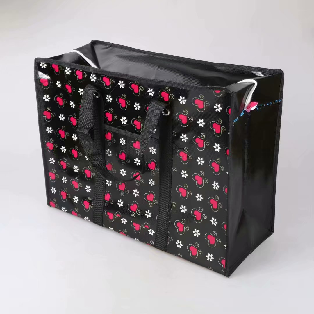 Manufacturers Zipper Non-Woven Moving Bag Folding Clothing Quilt Shopping Hand Duffel Bag Wholesale details Picture