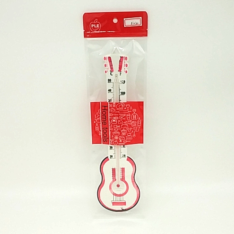 阳光百货 袋装吉他型塑料温度计，家用温度计厂价销售